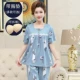 Bộ đồ ngủ có đệm ngực phụ nữ mùa hè bà mẹ trung niên và cao tuổi cotton quần cắt ngắn phù hợp với 200 kg dịch vụ tại nhà - Bên ngoài ăn mặc