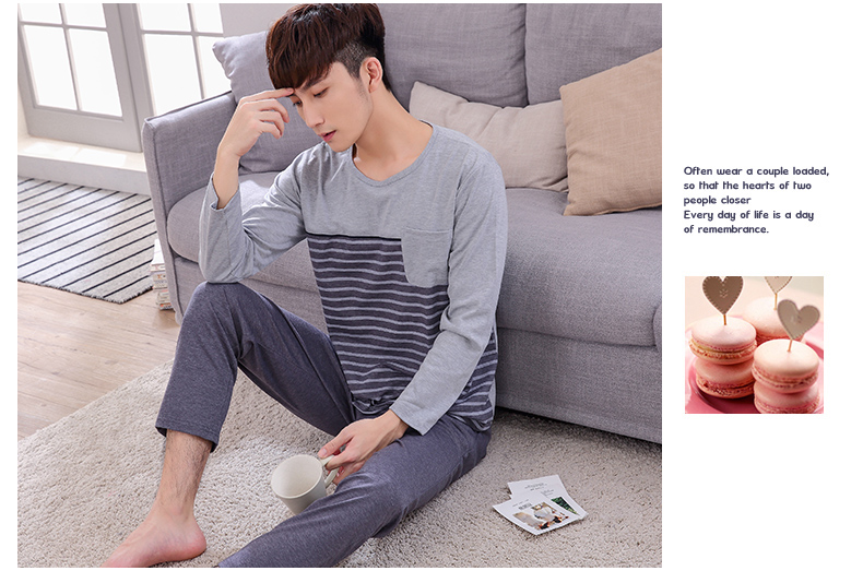 Sinh viên đại học cộng với phân bón XL chất béo 220 kg 5XL mùa xuân và mùa thu mùa hè đồ ngủ cotton cho nam bộ mặc nhà