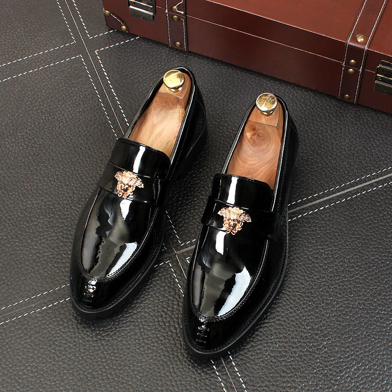 Brand men's shoes Doudou shoes 2022 new spring and autumn men's leather shoes pointed toe trend inner heightening suit casual