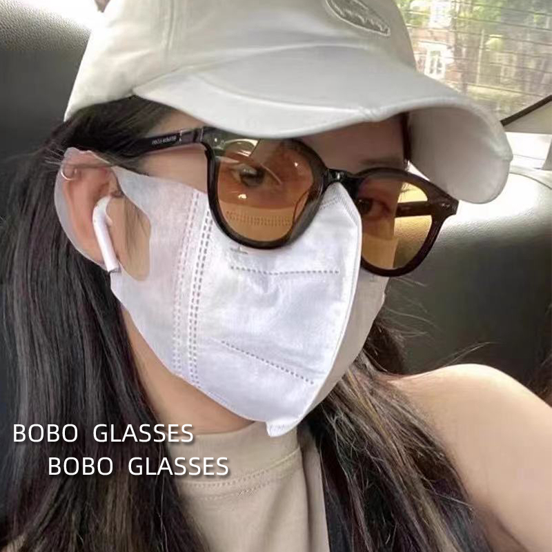 gm sunglasses women's summer sun protection orange glasses round face slim net red color polarized sunglasses men and women tide