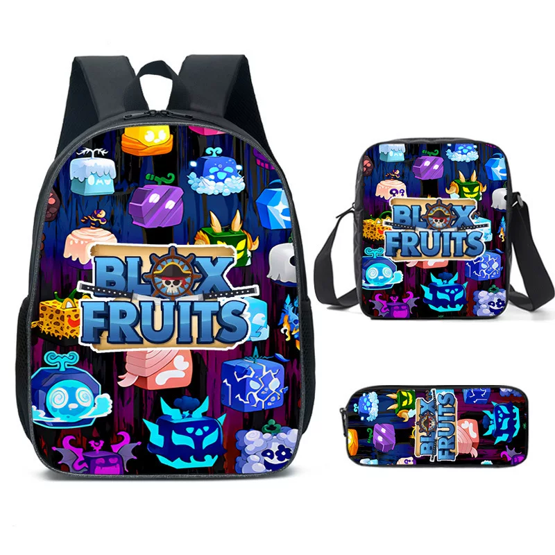 3D новый товар ROBLOX BLOX FRUITS Раннее и среднее образование сумки рюкзак набор из 3 предметов