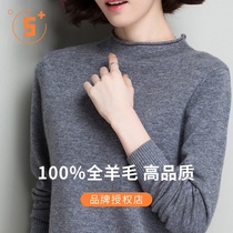 Hengyuanxiang Cardigan womens high collar pullover sweater 2021 autumn and winter new double lapel collar slim base sweater women