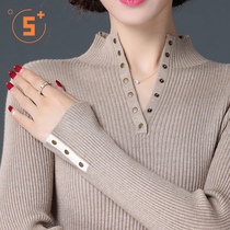 2021 new spring and autumn two August 100% pure wool turtleneck knitted base shirt shirt pullover female western style