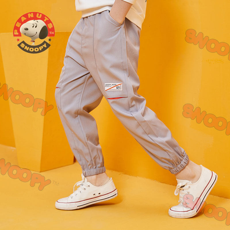 Snoopy boy's new casual pants middle-aged children's summer thin elastic soft fashion quick-drying baby anti-mosquito pants