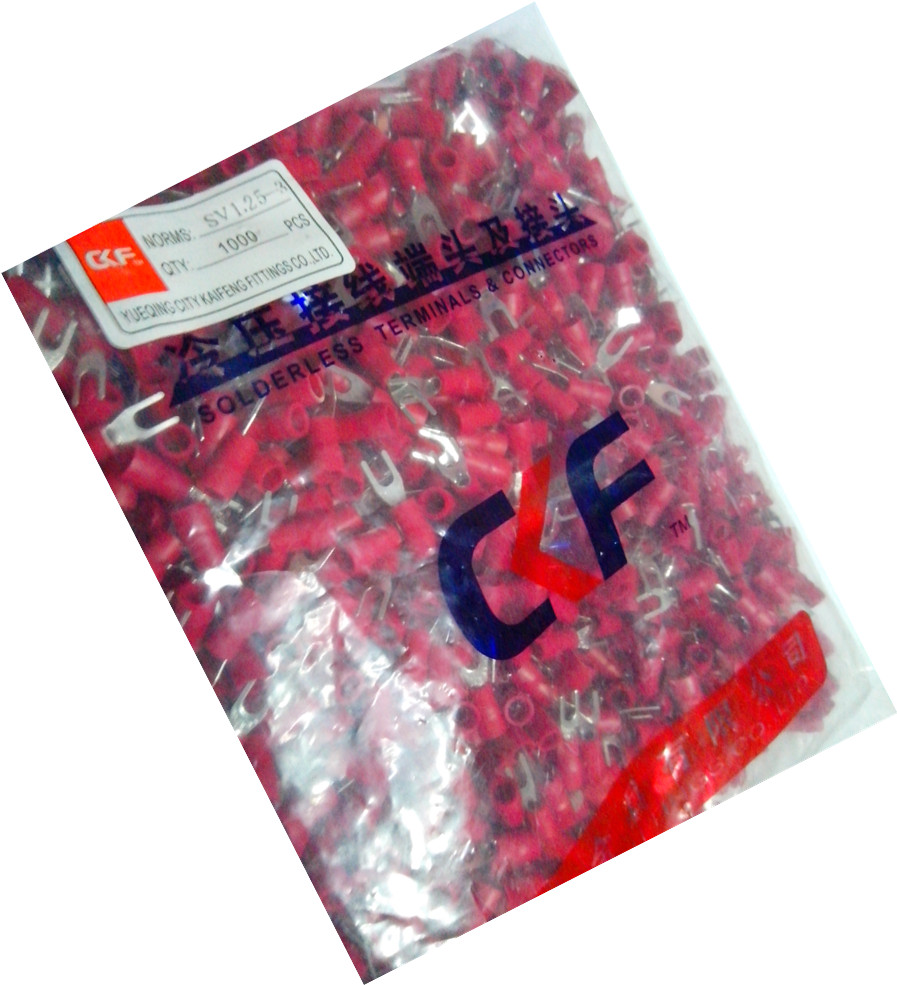 SV1 25-3 fork-shaped pre-insulated terminal cold-pressed terminal block copper nose 1000 packs