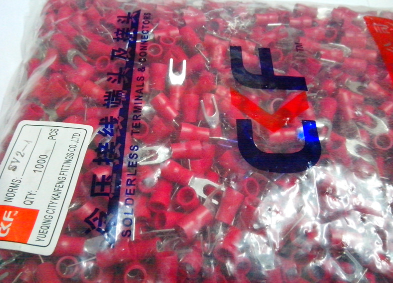 SV fork insulated end head fork wiring terminal with sheath UT2-4 cold press terminal 1000 only bag
