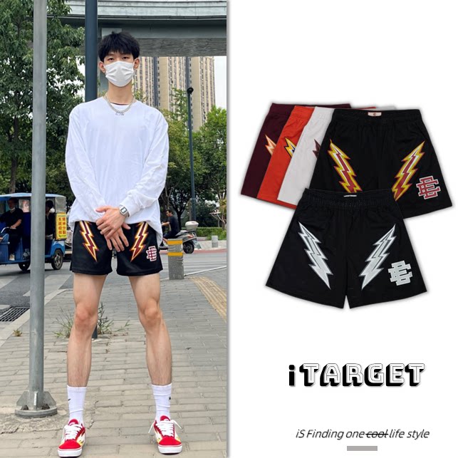 Eric Emanuel Summer American Sports Shorts Men's Knee High Street Loose Casual Breathable Basketball Pants 