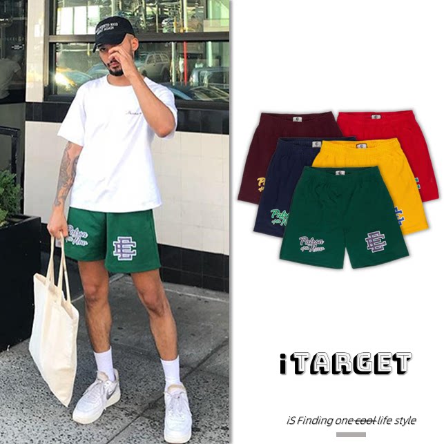 EE American style tide brand but knee shorts men's casual fitness muscle sports quarter pants mesh quick-drying breathable street