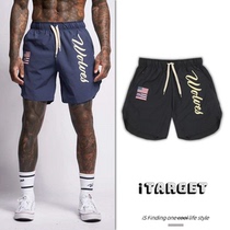 American Shorts Muscle Brothers Sports Bodybuilding Fitness Sports Casual Pants Running Quick Dry Breathable Men Perspiration
