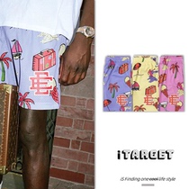 EE American though knee holiday windy shorts Tide Cards Summer Printed Mesh Breathable Casual Basketball 40% Pants