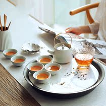 Pick-up in the bedroom home Ru Kung Fu Tea Cup ceramic dry-bulb tray Japanese simple office small tea