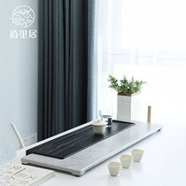 The light luxury marble tea tray the whole piece of natural stone tea table drainage simple Wujin Stone tea tray household