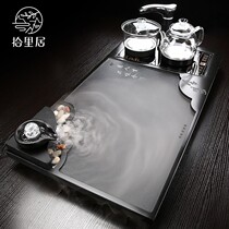Pickliju atomized water tea tray set home whole piece of black gold stone integrated simple modern automatic tea table