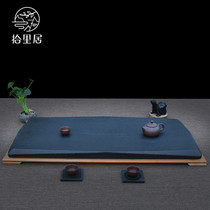 The whole piece of Wujin Stone tea tray retro Stone tea table handmade household simple black stone drainage Stone tea table