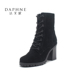 Thời trang Daphne / Daphne thoải mái dày đơn giản với cà vạt da lộn ống ngắn giày boot nữ hàn quốc Giày ống