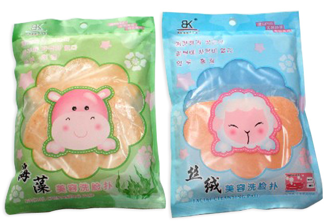bk 美容洗脸扑  进口PVA 天然海藻OR丝绒纤维 2片装