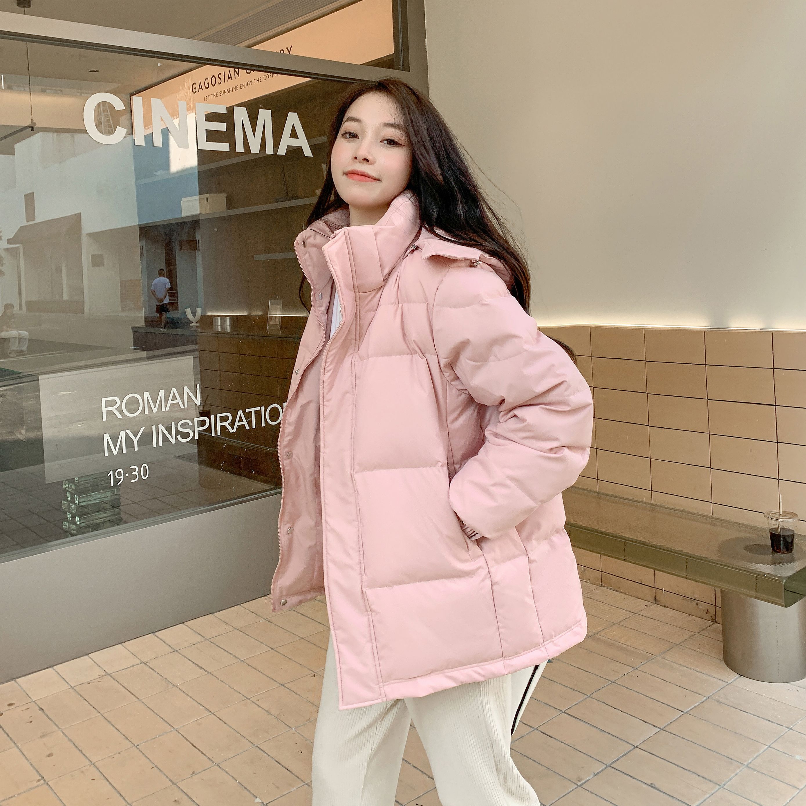 Light World Autumn Down Clothes Men And Women Short winter 2023 New Thickened Collar Bread Lovers Loose Middle Drama-Taobao