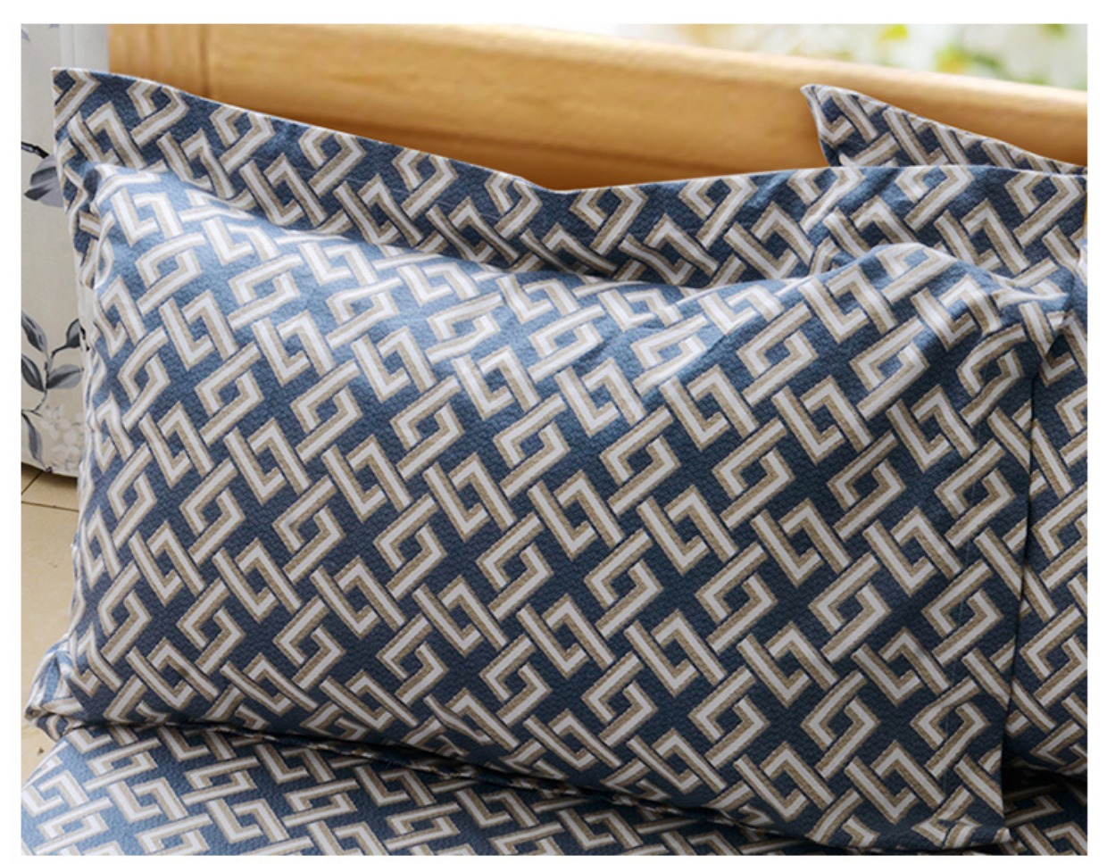 Vỏ gối vải thô cũ bằng vải cotton dày 48 74cm cặp gối cotton lõi da mùa hè gối chữ u cao su non