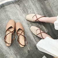 Dép nữ 2018 mới mùa hè phiên bản Hàn Quốc hoang dã mới với đôi giày dạ hội dày retro với đôi giày bà cụ sandal nữ hot trend 2021