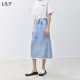 LILY2025 new summer women's denim print lightweight design commuter skirt