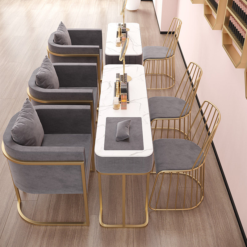 Marble manicure table and chair set net red light luxury single and double manicure table manicure table manicure table nail shop sofa economical