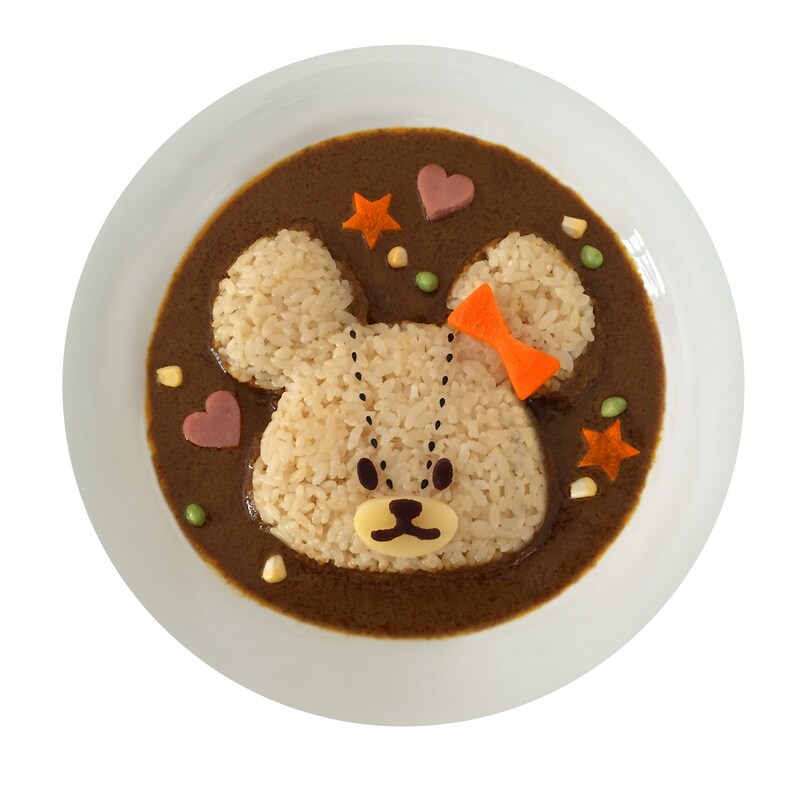 [USD 15.42] Cute big ear bear rice ball mold with pressure plate Bear ...