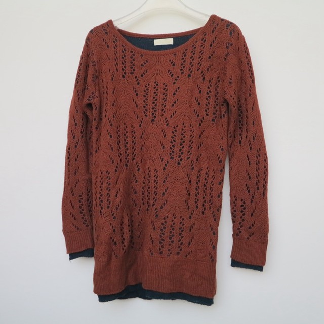Aigaote/S counter ສ່ວນຫຼຸດຂອງແທ້ຂອງແມ່ຍິງດູໃບໄມ້ລົ່ນແລະລະດູຫນາວສອງຊັ້ນຕາຫນ່າງຮອບຄໍ jacquard sweater 4N7400