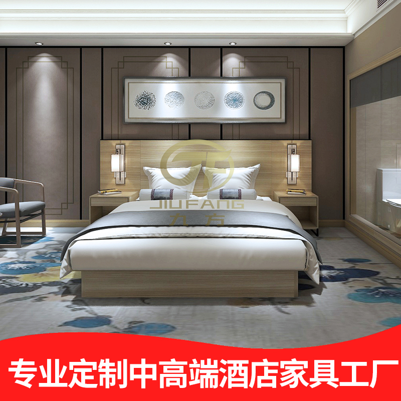 Hotel, hotel, apartment, dormitory, 18-meter double bed standard room, a full set of furniture, soft bag, bedside, one-piece computer and TV table