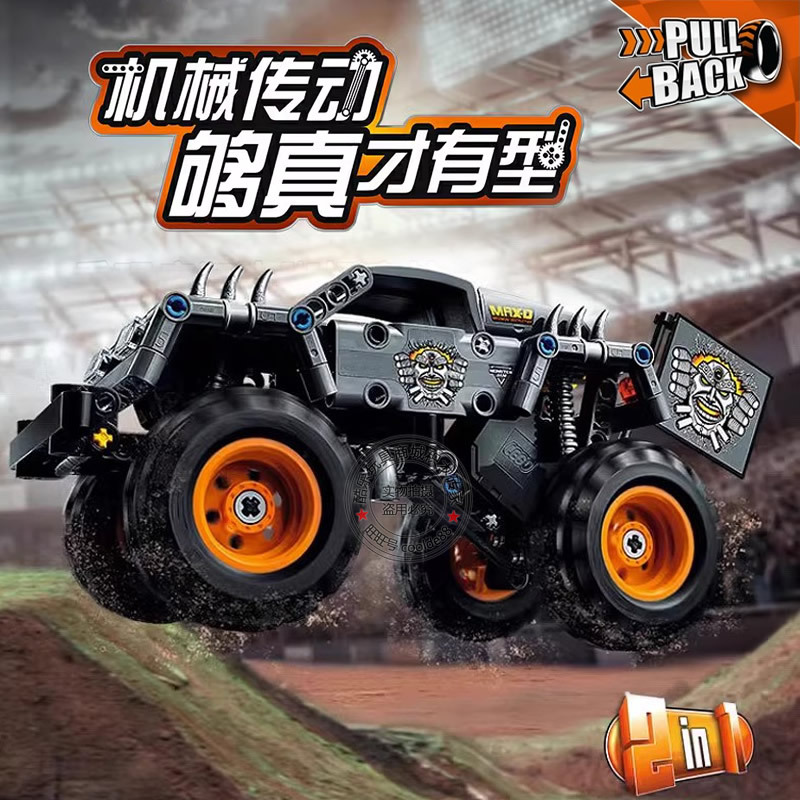 Technology and Engineering Set Max-D Monster Bigfoot Off-Road Racing Car Boys' Children's Building Block Toy 42119