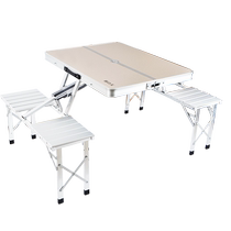 Plums outdoor folding table and chairs portable integrated picnic table outdoor casual exhibition table aluminium alloy reinforcement