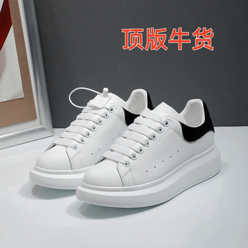 Wu Di Version ~ Women's White Sneakers 2025 New Model Genuine Leather Black Sole Casual Height-Increasing Versatile for Both Men and Women