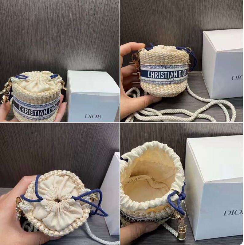 D Di Cabinet Gift Straw Woven Bag Small Bucket Bag Souvenir Creative Storage Mini Woven Bag New Makeup Bag