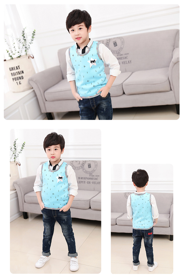 Áo vest cho bé mùa thu và mùa đông mặc vest ấm áp cho bé trai cộng với nhung bên trong bé trai và bé gái mặc vest áo gile nỉ cho bé trai bé gái