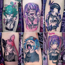 ins tattoo sticker waterproof persistent dark tether violent bear European and American cute cartoon personality flower arm sweaty and realistic