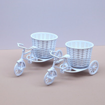 High-end three-wheel float vase clearance imitation hand-woven rattan flower basket flower arrangement home decoration dried flower flower arrangement ornaments