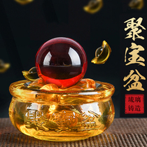 Fortune yellow crystal cornucopia glass Yuanbao opening office feng shui home Fortune gift decorations