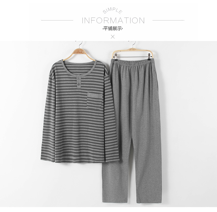 Bộ đồ ngủ công chúa Mak cotton nam mùa xuân thanh niên nam phục vụ nhà mùa xuân và mùa thu dài tay cotton phù hợp với nam cotton bộ mặc nhà cho nam