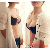 Small chest half cup gathered bra backless dress wedding dress U-shaped back neck invisible underwear women bra White