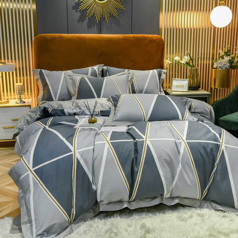 40 full cotton flowers four sets of pure cotton active printed kit bed bedding bed linen bed bamboo hat single double