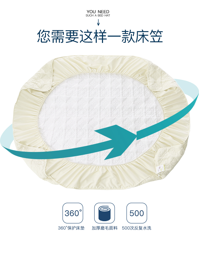 Fitted bông Simmons dày một mảnh nệm bảo vệ nắp trượt và bông bông giường 1.8m m 1,5 m - Trang bị Covers Ga phủ giường Everon