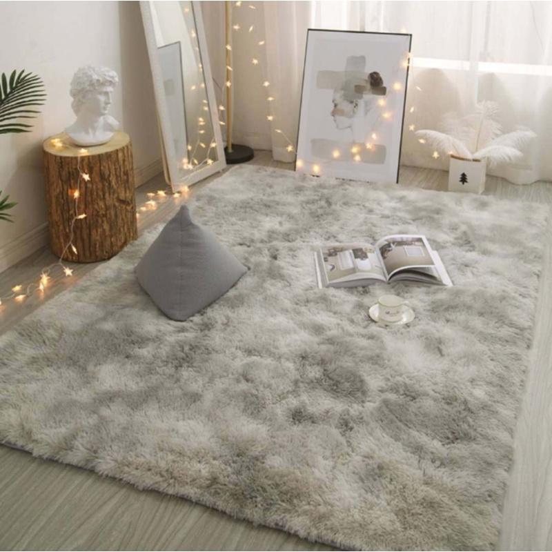 Nordic ins Living room Carpet Bedrooms full of beds Lower minimalist pure color plush net red beds Girl Blanket Carpet