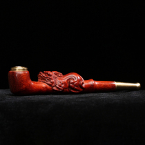 Pu pipe Indian small leaf red sandalwood cigarette holder men cycle washable portable retro mahogany gift 0415