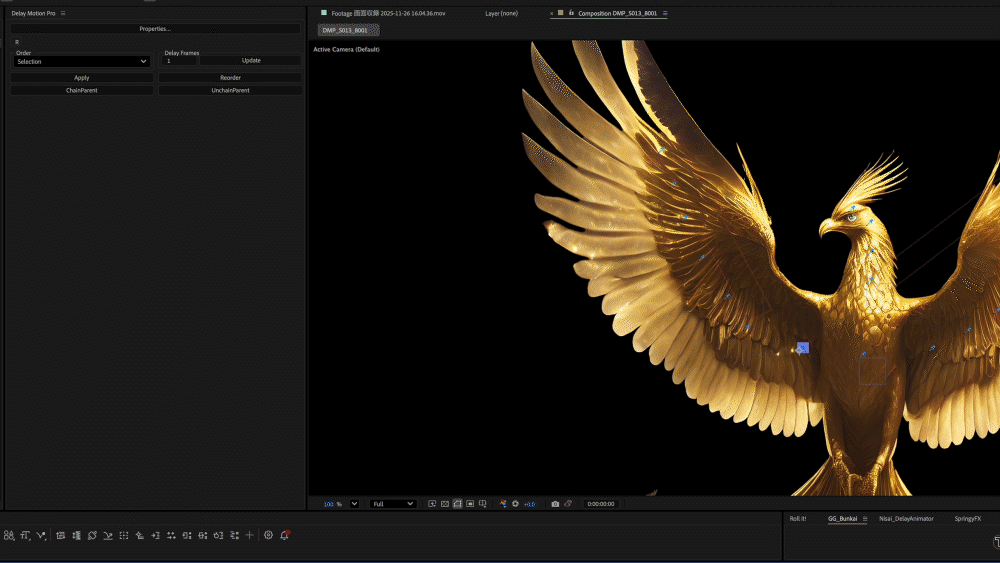 AE脚本插件 二次延迟动画工具 Delay Motion Pro 防漂移稳定父级 角色MG动画绑定表达式 Aescripts - Delay Motion Pro v1.1