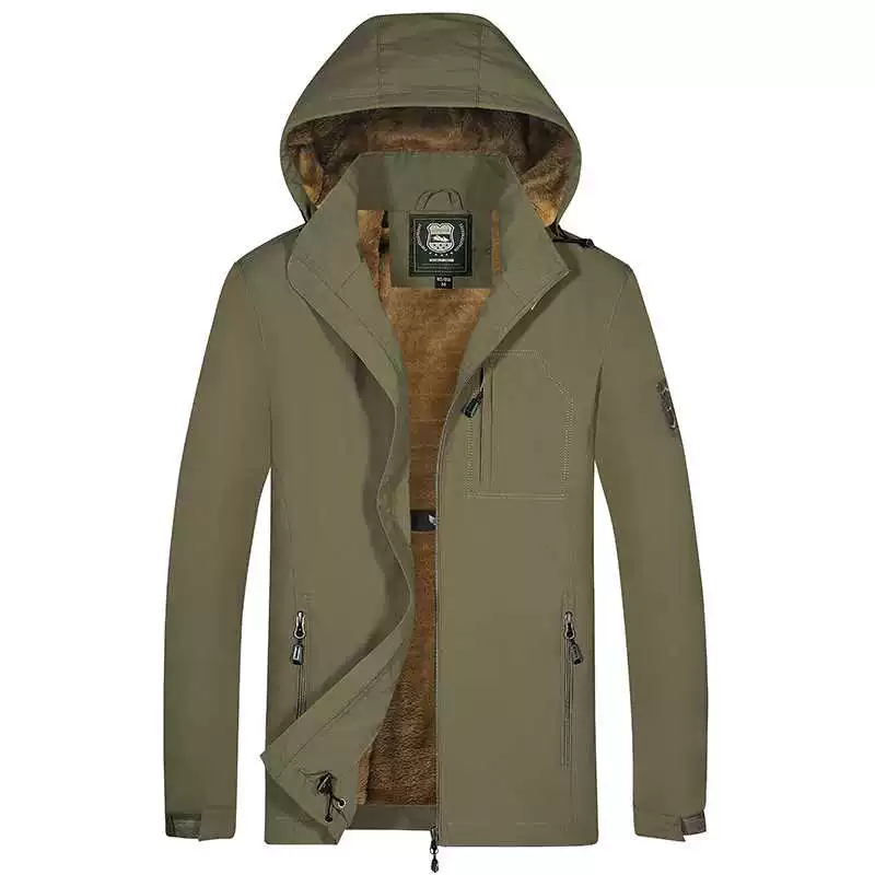 M-7XL cộng với áo khoác nhung nam áo gió kích thước lớn quần áo rộng rãi ngoài trời áo khoác nhanh khô - Áo gió thể thao