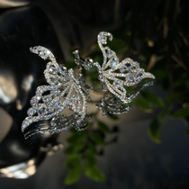 Junxinjia ete ear clip butterfly accessories high-end design Korean wedding dress versatile