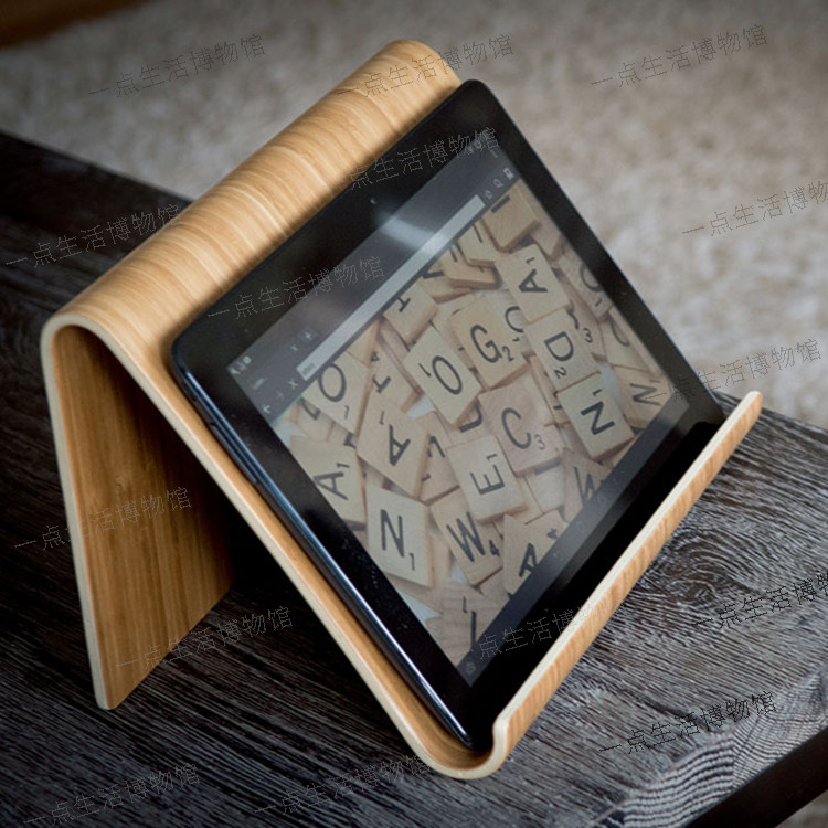 Kitchen bamboo wooden tablet bracket iPad rack wooden support desktop lazy mobile phone tablet support rack can be hung