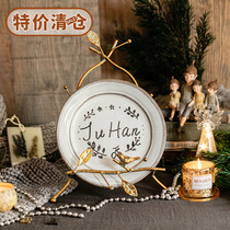 Juhan wrought iron metal rack stand book plate menu display stand clock decorative bracket storage ornaments rack