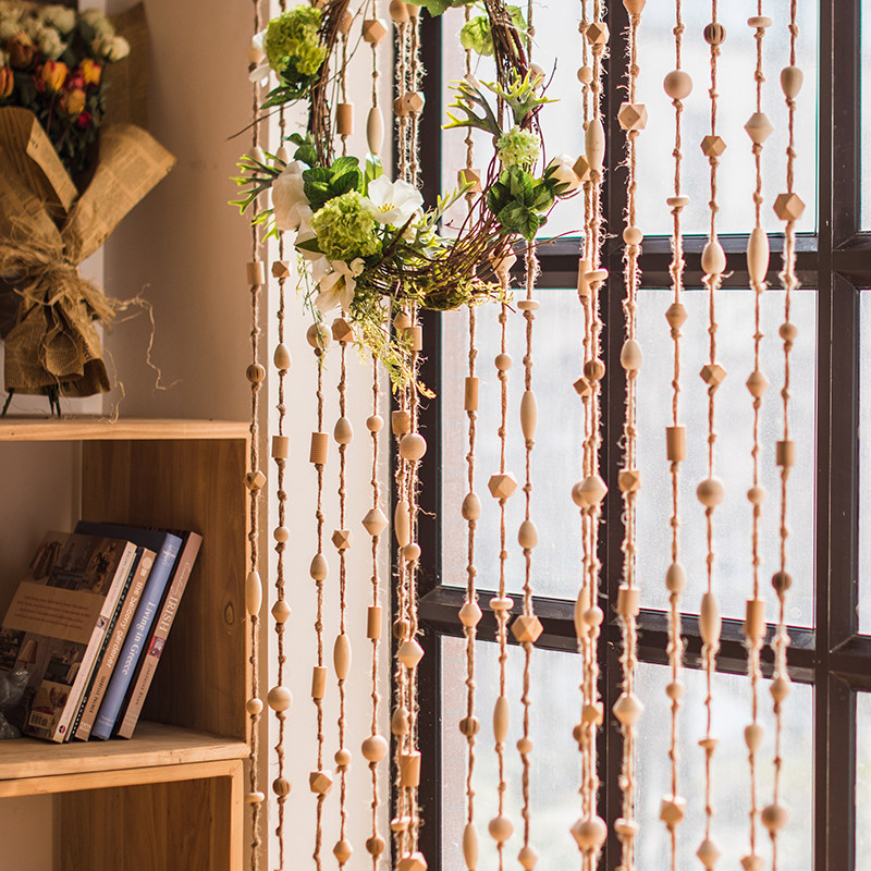 (CULVERT) wood bead curtain custom decorated curtain door curtain partition window solid wood beads handmade INS