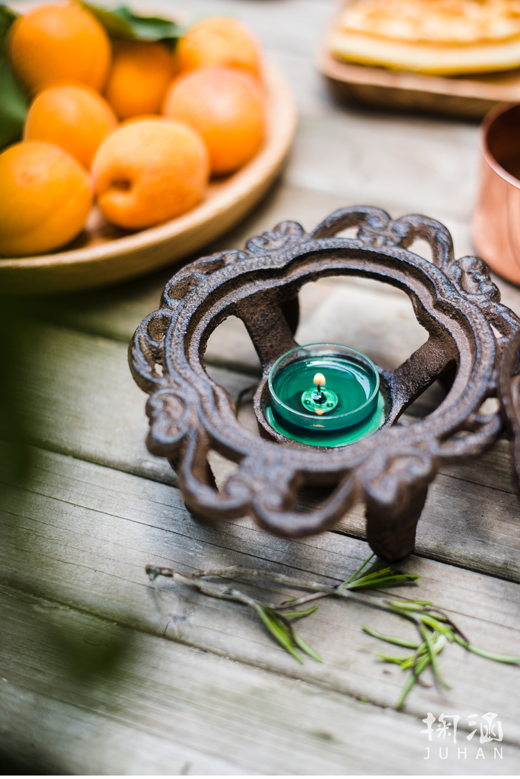 [掬 涵] Giá đỡ gang cách nhiệt Trang trí hoa văn cổ điển Trang trí sân vườn tạp hóa Vintage sân ngoài trời phụ kiện trang trí phòng thờ