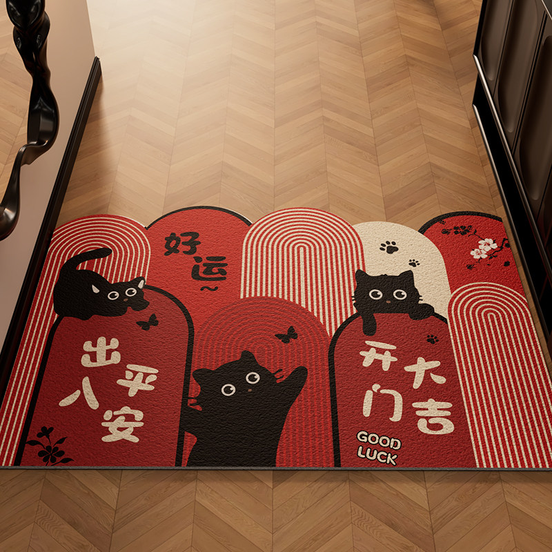 Коврик Entrance door mat черный кот 60x90 см